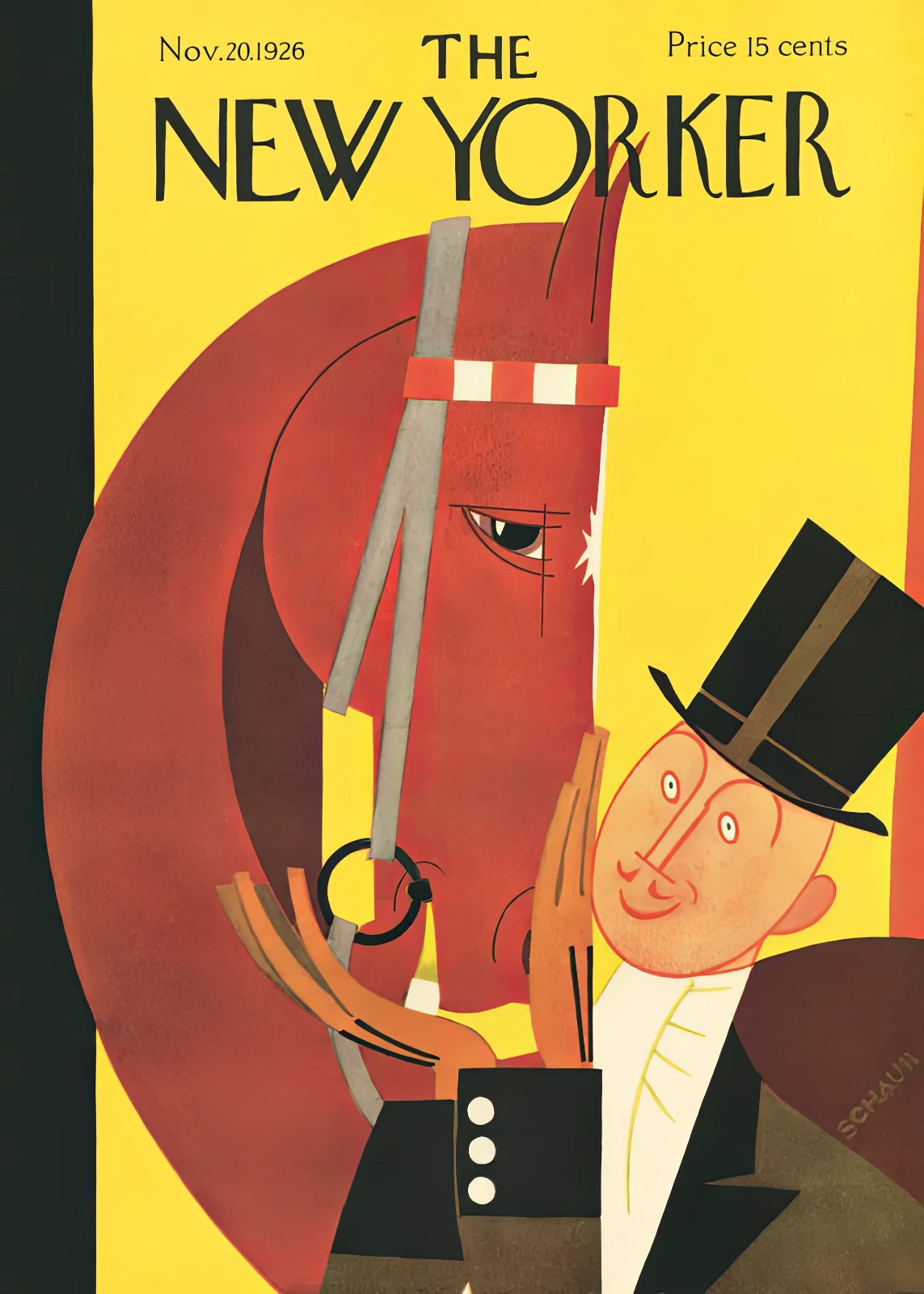  Vintage New Yorker Magazine Cover Poster – Nov 20, 1926 Horse & Equestrian Art Print – Retro Art Deco Home Decor — Poster