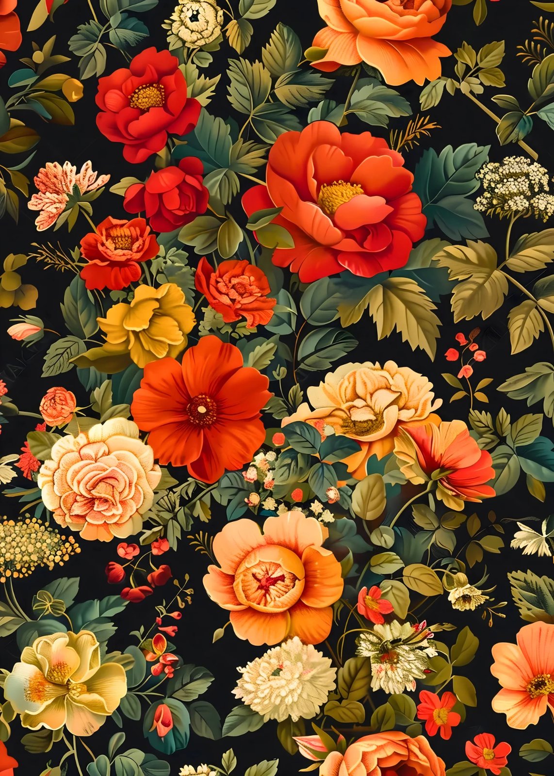 Vintage Red Roses Floral poster — Poster