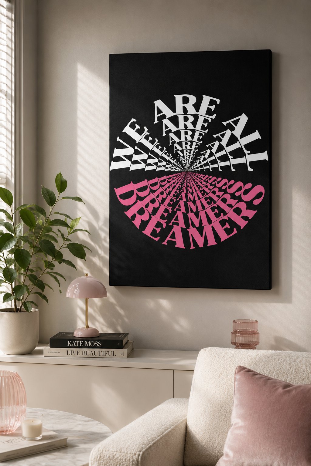 We Are All Dreamers Typographic Wall Art - Modern Psych-Pop Graphic Poster Print canvas print — motivational poster