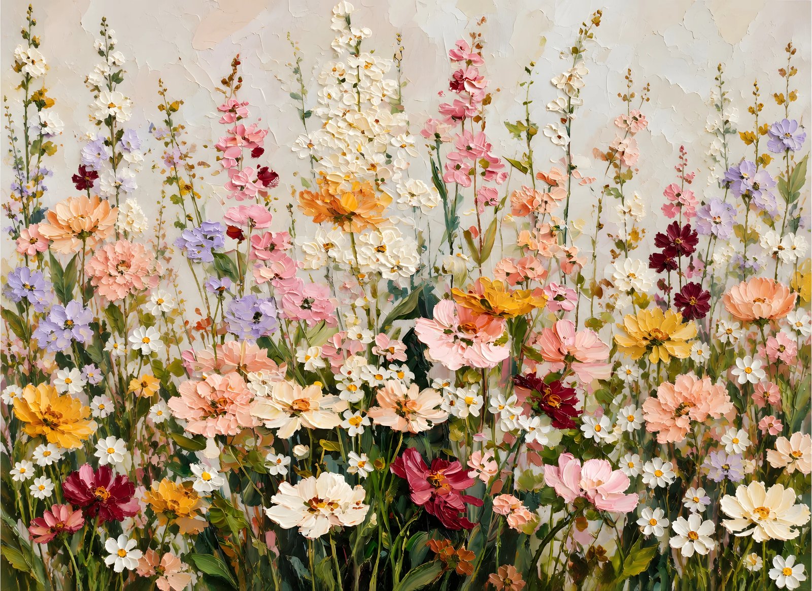 Wildflower meadow poster with colorful blooms