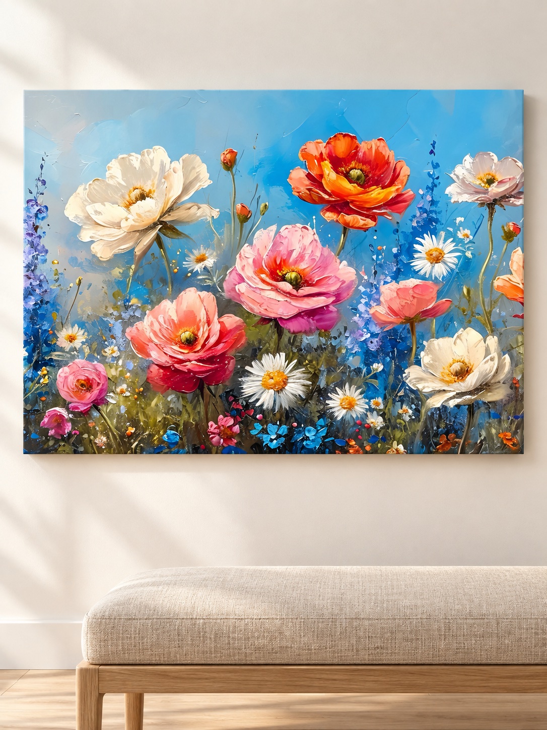 Wildflower Meadow Poppies Canvas Wall Art