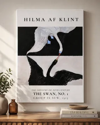 Hilma af Klint The Swan No I minimalist canvas wall art for the bedroom, buy online in India