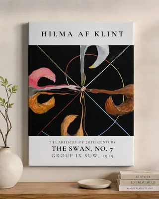 Hilma af Klint The Swan No 7 abstract canvas wall art for the bedroom, buy online in India