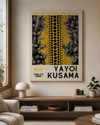 Yayoi Kusama inspired abstract dotted canvas wall art for the living room, buy online in India