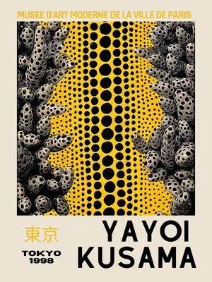 Yayoi Kusama Inspired Abstract Dotted Poster