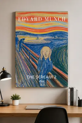 Edvard Munch The Scream expressionist canvas wall art for the living room, buy online in India