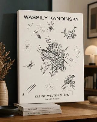 Kandinsky Kleine Welten X abstract geometric canvas wall art for the living room, buy online in India