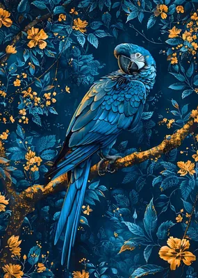Blue Macaw Parrot poster