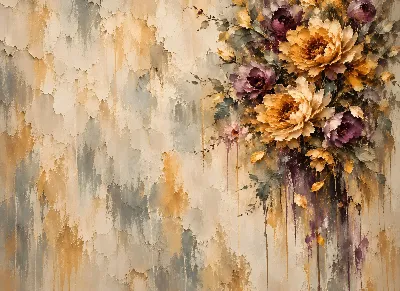 Cascading Peony Floral poster for Living Room | Buy Online India — Poster