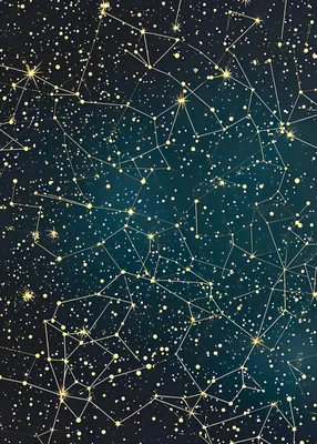 Gold Constellation Star Map poster