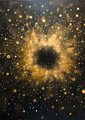 Golden Galaxy Nebula Abstract poster