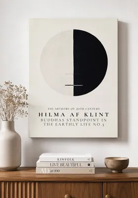 Hilma af Klint Standpoint No 3 monochrome canvas wall art for the living room, buy online in India