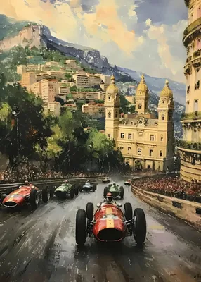 Monaco Grand Prix Vintage Race Cars poster