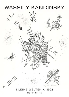 Abstract Geometric Line Art Poster - Kandinsky Kleine Welten X Poster - Modern