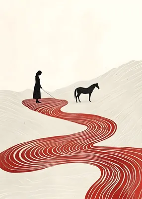 Minimalist Red River Poster