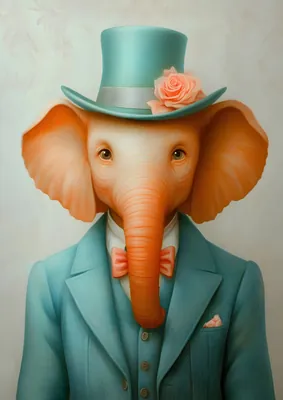 Dapper Elephant Poster
