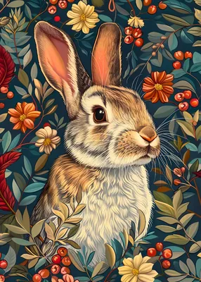 Cottagecore Rabbit Poster