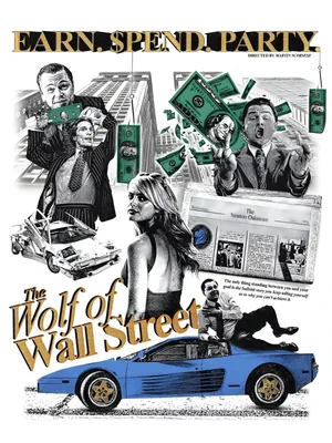 The Wolf of Wall Street Movie Poster Poster - Martin Scorsese Film Poster