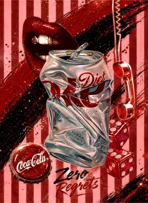 Retro Diet Soda Pop Art Poster - Edgy Red Aesthetic Wall Decor for Living Room