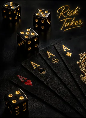 Risk Taker Luxury Black and Gold Casino Poster