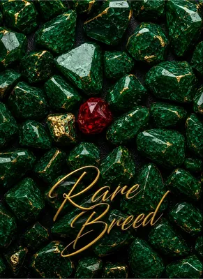 "Rare Breed" Luxury Emerald Green Crystal Poster – Ruby Red Gemstone Poster