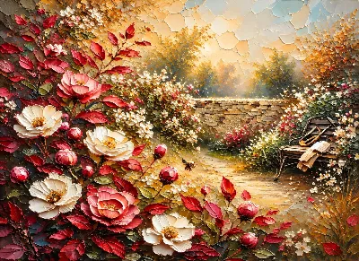 Rose Garden Path poster for Living Room
