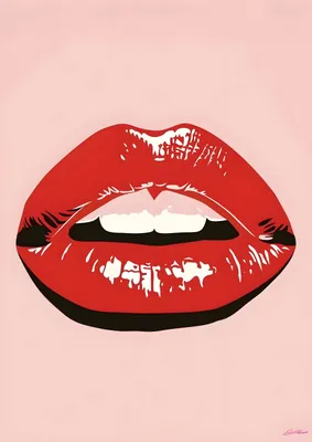 Red Lips Pop Art Poster - Modern Glam Wall Decor for Living Room & Bedroom