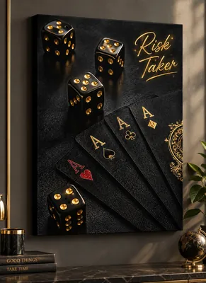 Risk taker casino poker canvas wall art for living room, buy in India