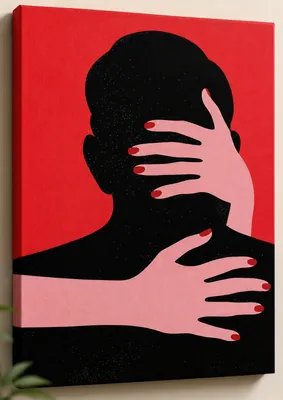 Romantic hugging couple silhouette canvas wall art for the living room, buy online in India