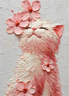 Smiling Pink Kitten poster