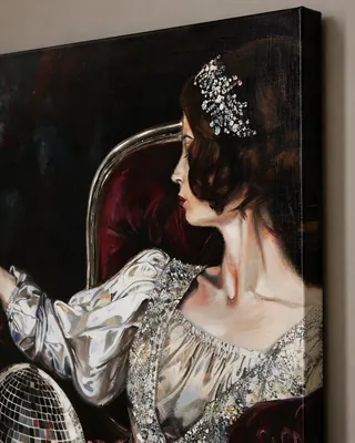 Vintage glamour disco ball queen canvas wall art for the living room, buy online in India