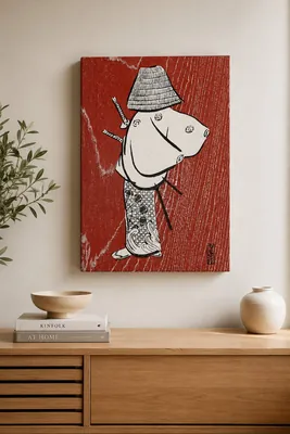 Vintage Japanese samurai ukiyo-e canvas wall art for the living room, buy online in India