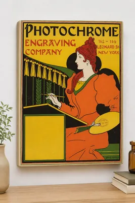 Vintage art nouveau advertising canvas wall art for the living room, buy online in India
