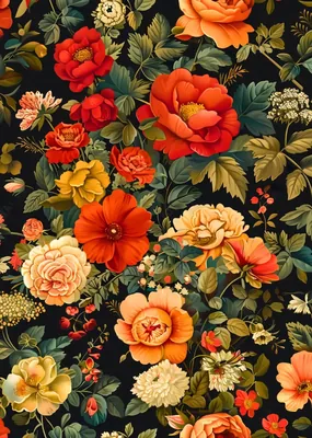 Vintage Red Roses Floral poster