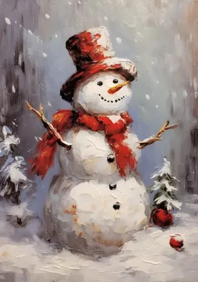 Vintage Snowman Christmas poster