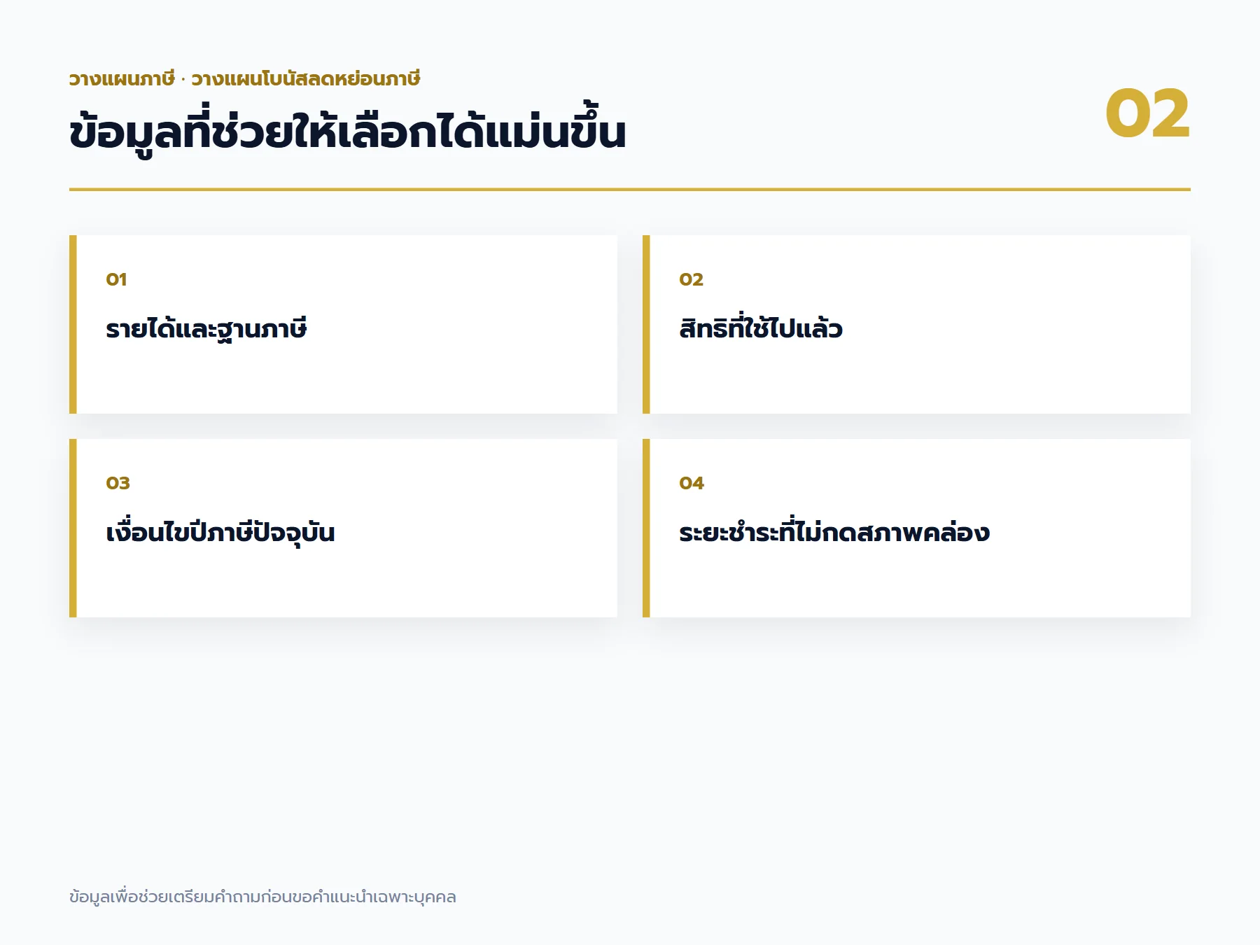 เช็กลิสต์ข้อมูล วางแผนโบนัสลดหย่อนภาษี ที่ควรเตรียมก่อนขอคำแนะนำ