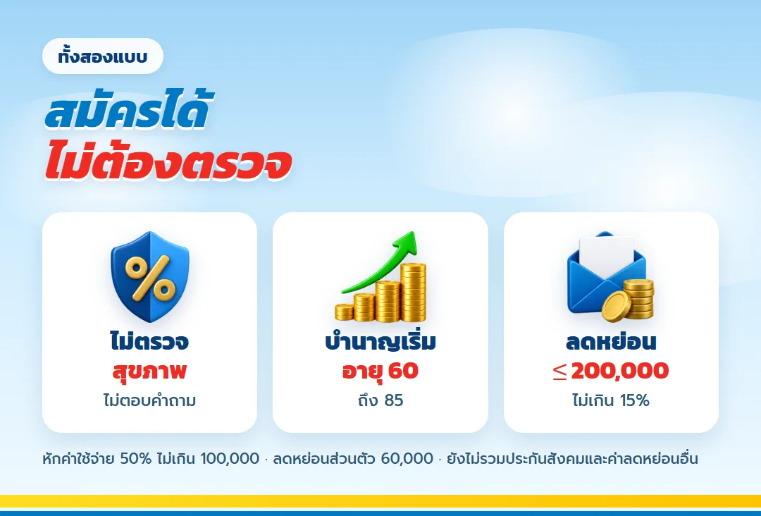 บำนาญทั้งสองแบบไม่ต้องตรวจสุขภาพ