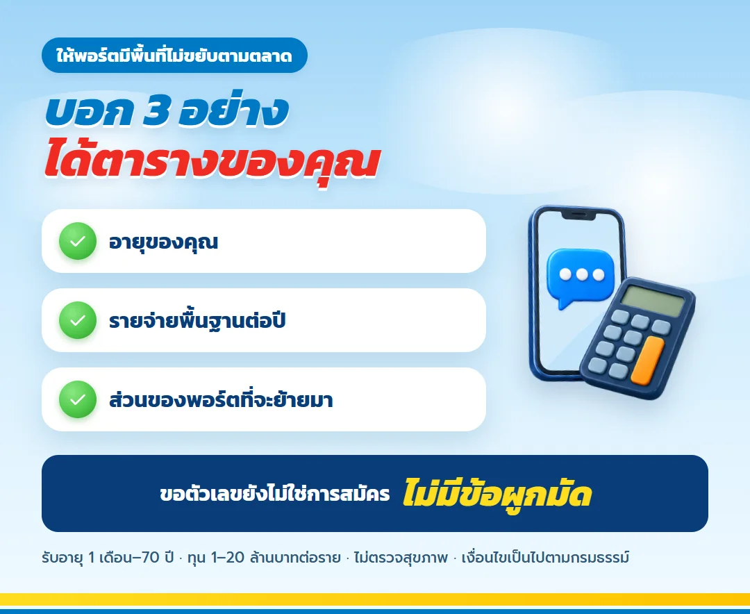 ขอใบเสนอขาย เลกาซี ฟิต เวลท์ตี้ 99/1 สำหรับนักลงทุนวัยเกษียณ