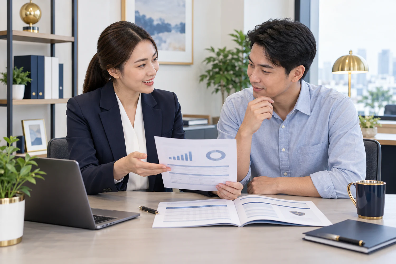ตัวแทนอธิบายกติกาการเคลมประกันสุขภาพและ Copayment ปีต่ออายุให้ลูกค้า