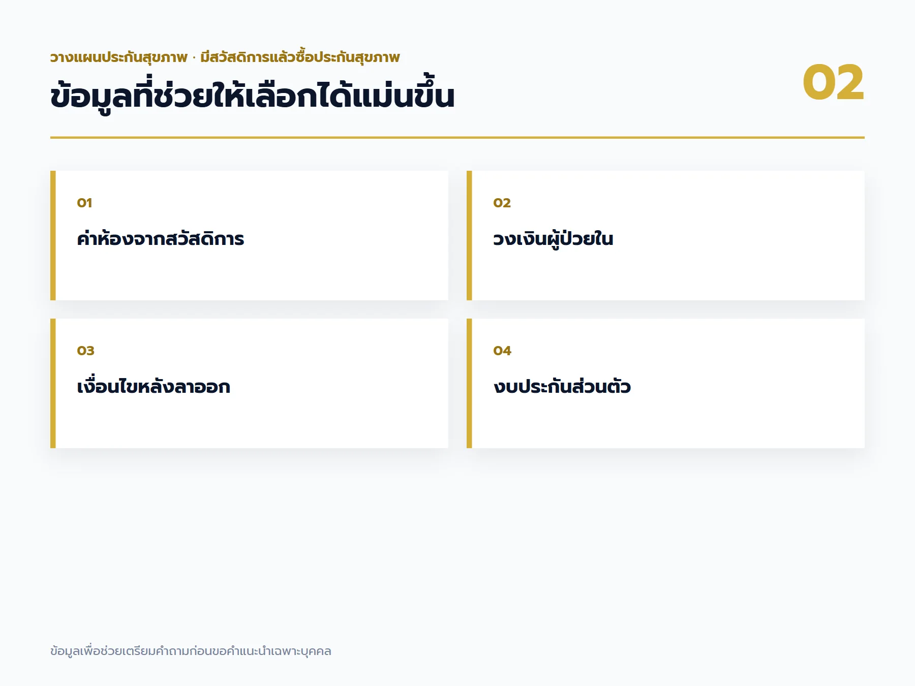เช็กลิสต์ข้อมูล มีสวัสดิการแล้วซื้อประกันสุขภาพ ที่ควรเตรียมก่อนขอคำแนะนำ