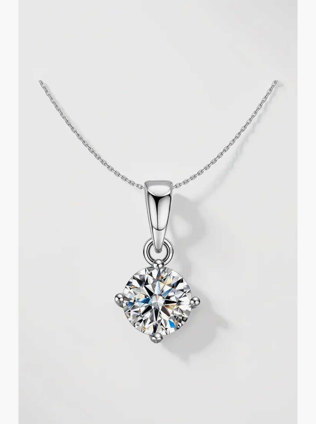 HighSpark 925 Silver Solitaire Pendant with Chain for Women