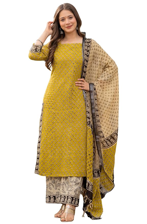 Amayra Women's Straight Kurta Palazzo Set with Dupatta | Elegant Ethnic Wear Collection