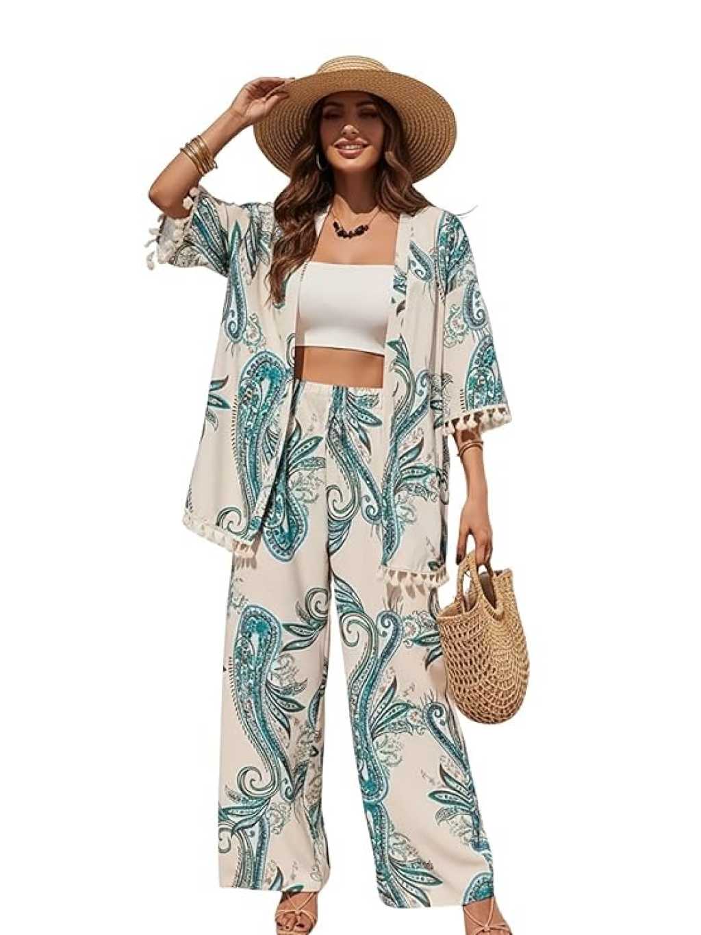 Wide-Leg Printed Co-Ord Set