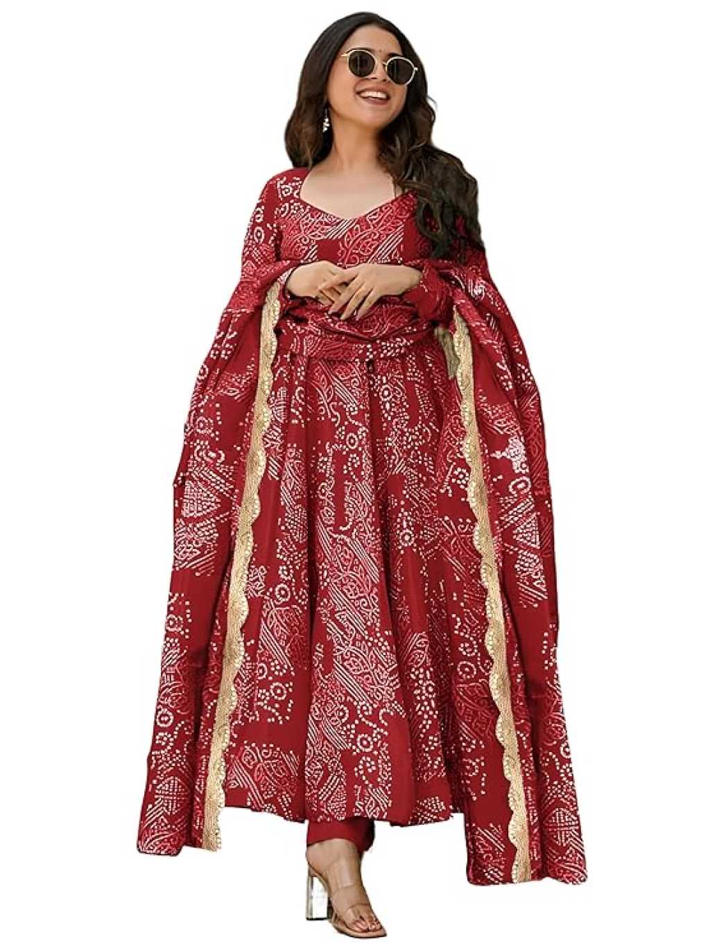 Pinkmint Bandhani Anarkali Suit Set 