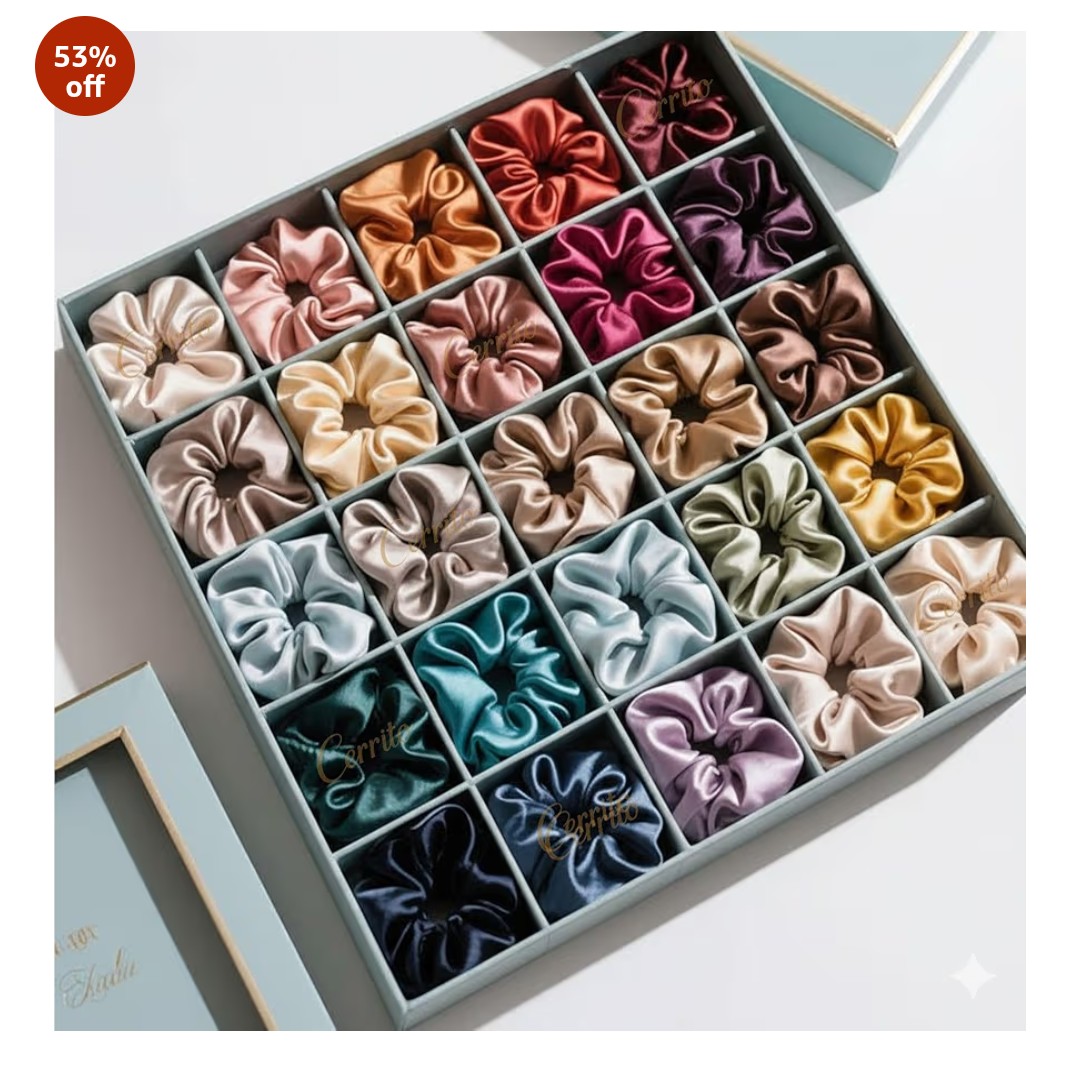 Satin Silk Hair Scrunchies Set