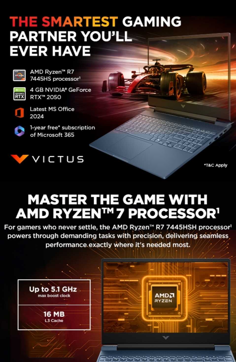 HP Victus R7 RTX2050 16/512 144Hz Gaming
