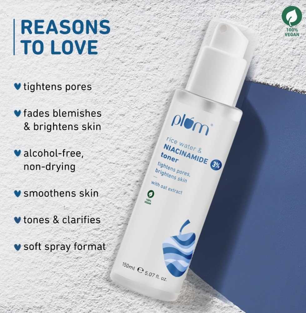 Plum 3% Niacinamide & Rice Water Face Toner