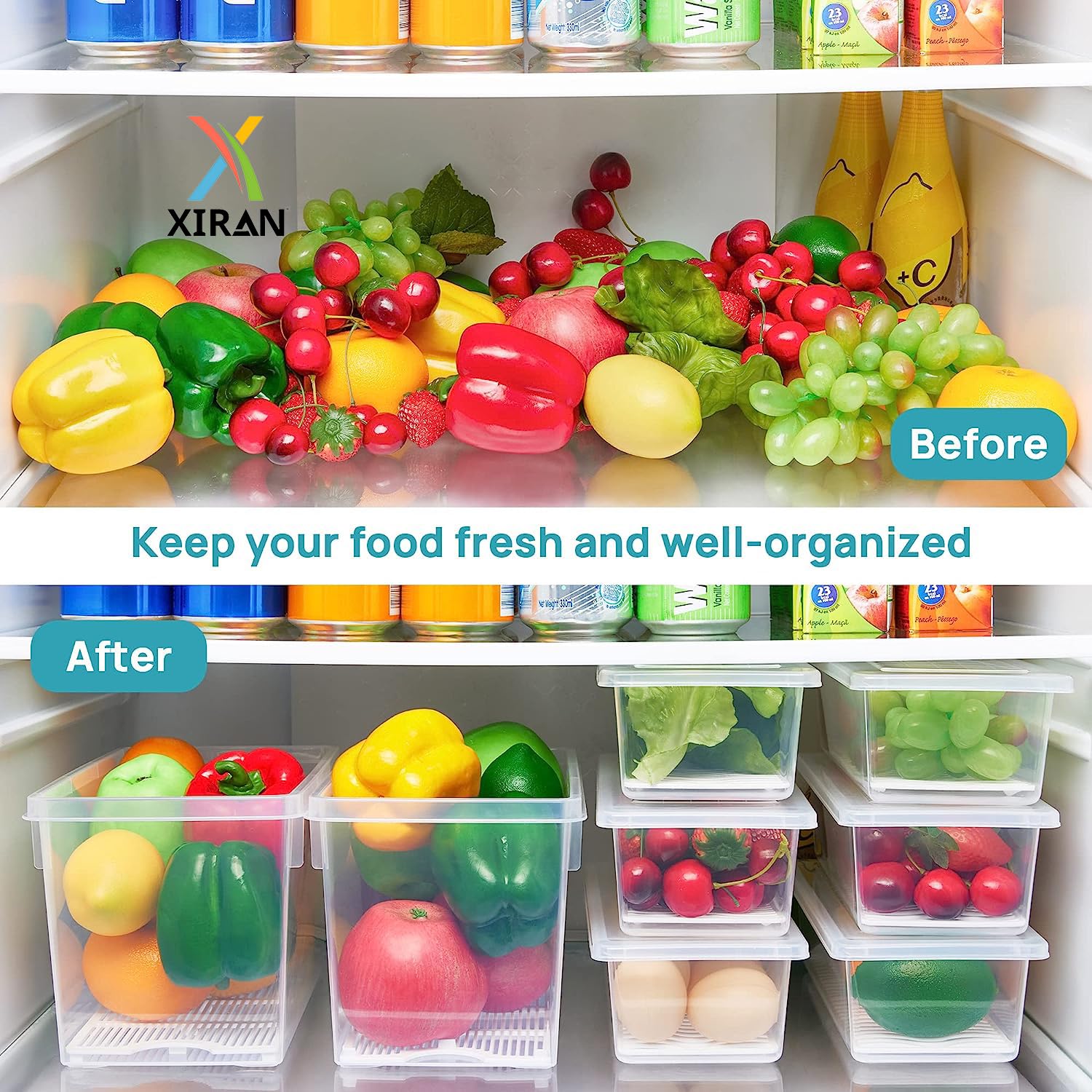Xiran 6 Fridge Storage Boxes Fridge Organizer 