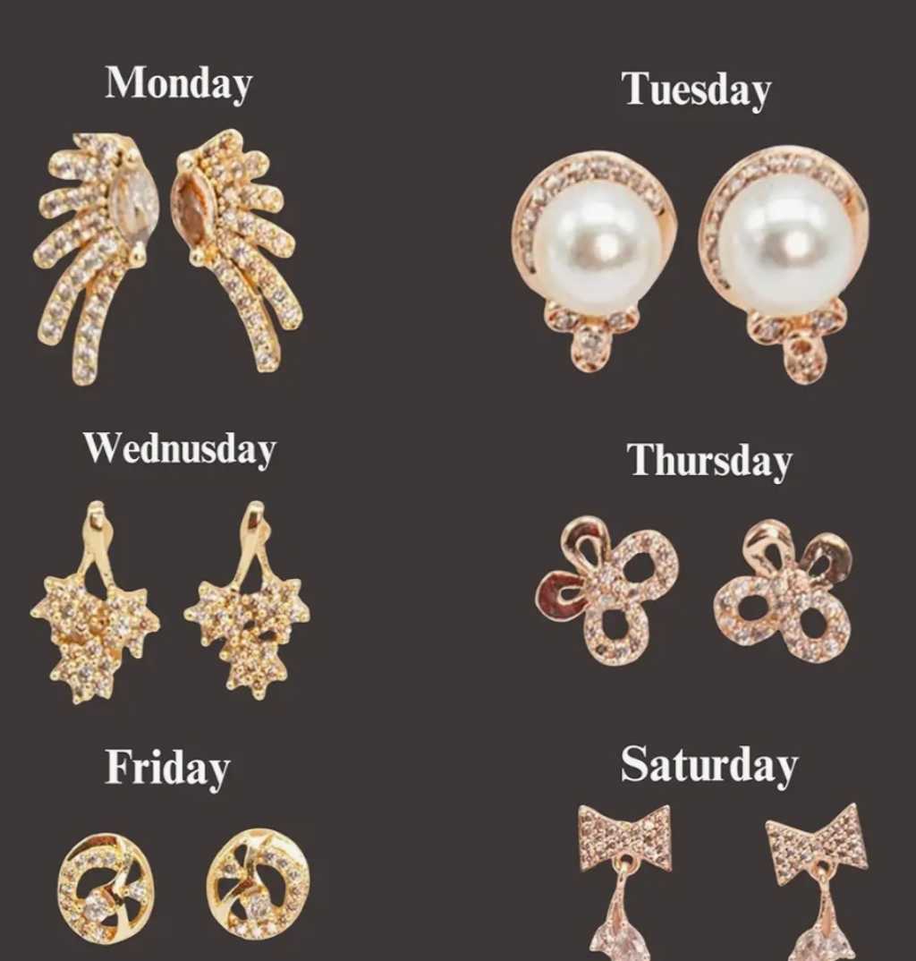 Earrings for Women 6 Pair Rose Gold