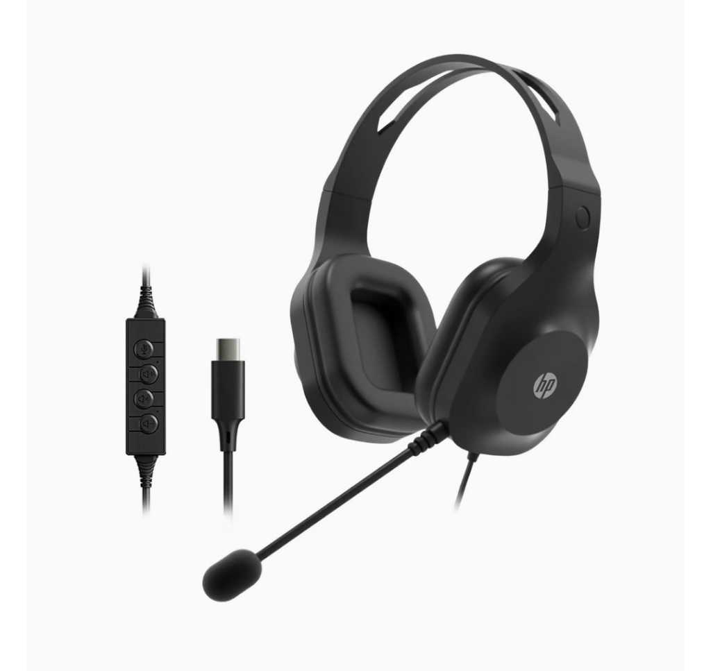 HP 320C USB-C Wired Headset, Black, 212 gm